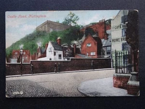 Nottingham CASTLE ROAD & Pub THE GATE HANGS WELL c1905 Postcard by Valentine - Picture 1 of 2