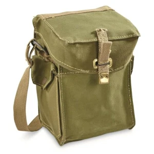 Vintage 40's WWII Era English Army Shoulder Bag 100% Cotton Brass Hardware - Picture 1 of 1