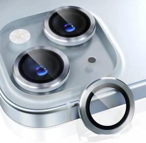 For iPhone 16 15/14/13 / Pro Max Tempered Glass Camera Lens Protector Metal Ring - Picture 1 of 25