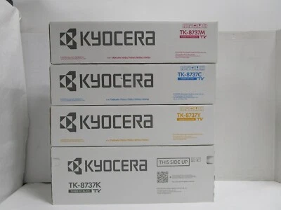 KYOCERA TONER TK-8737M TK-8737C TK-8737Y TK-8737K Lote de 4 Nuevos Genuinos Foto 1 de 4