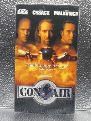 Con Air Cage Cusack Malkovich Sticker Watermark VHS New Factory Sealed Videotape - Image 1 of 4