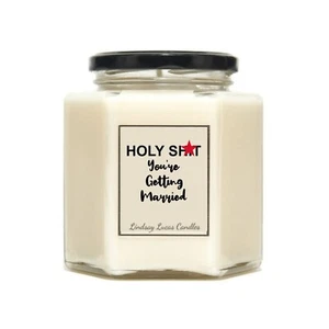 Funny Scented Candle Holy Sh*t You're Getting Married - Wedding Gift - Picture 1 of 8
