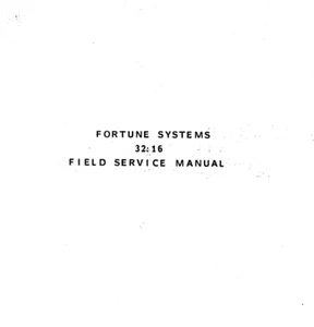 FORTUNE SYSTEMS 32:16 Field Service Manual Schaltplan Techniques - Imagen 1 de 1