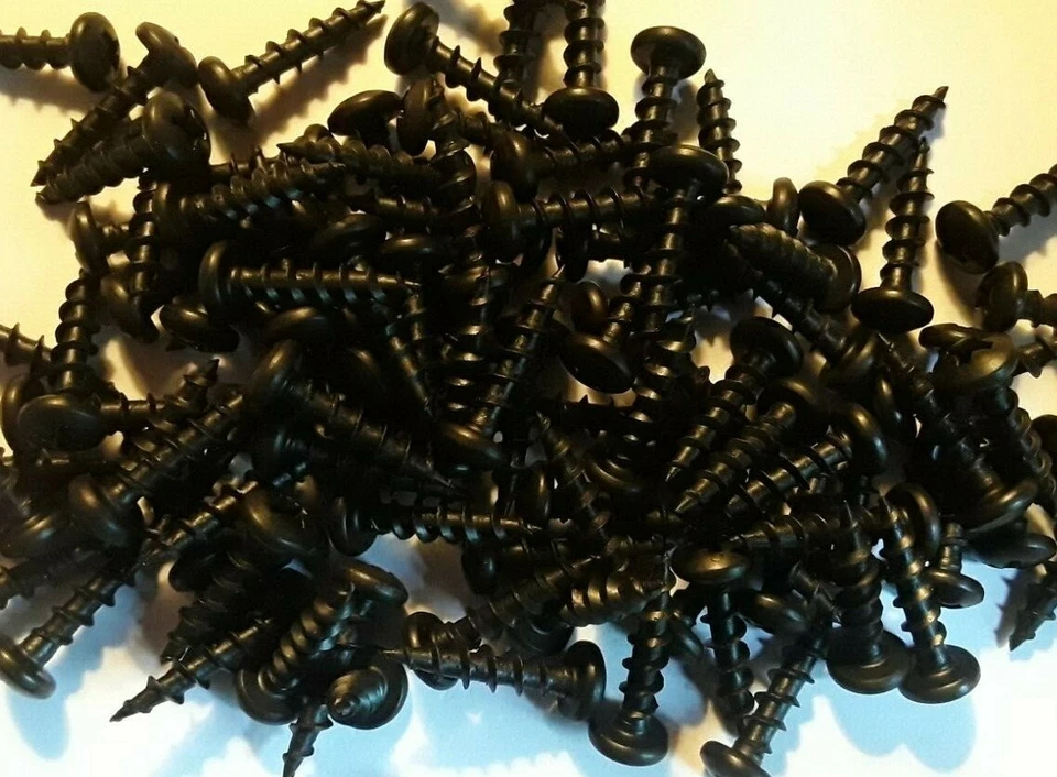 #8 x 3/4" Pan Head Phillips Wood Screws Black Phosphate, Wood MDF, SELECT QTY