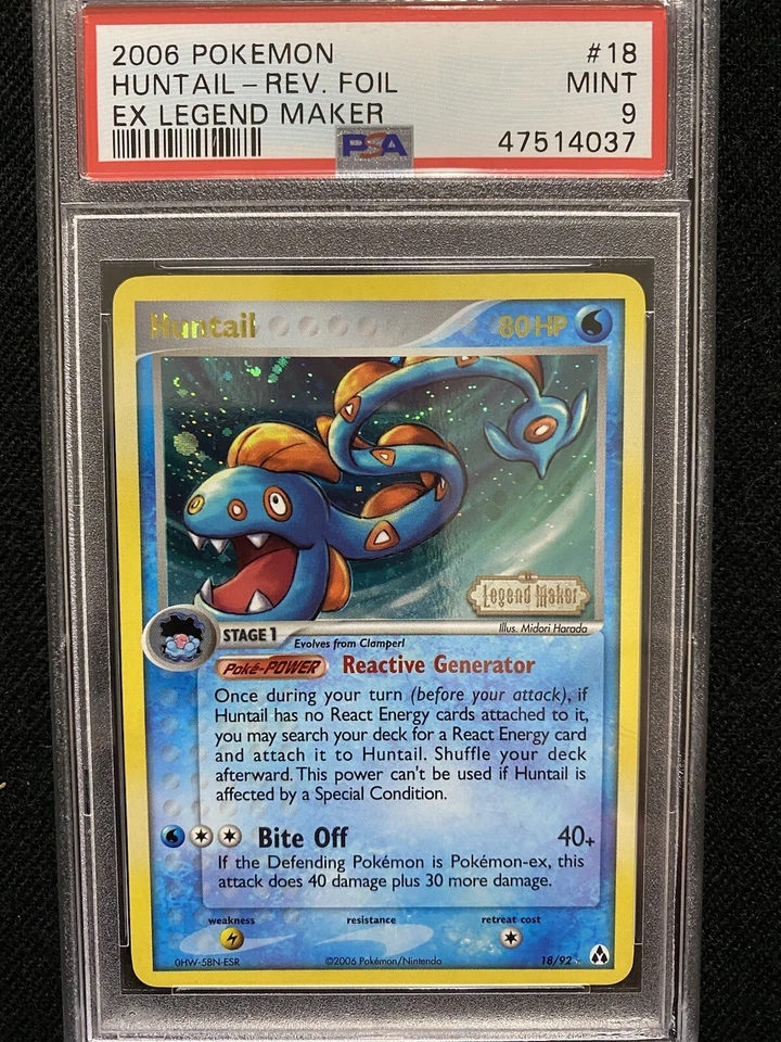 2006 Pokemon EX Legend Maker Huntail Reverse Foil 18/92 PSA 9 Mint - Image 1 of 1