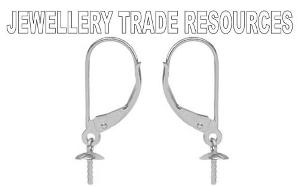 Sterling Silver Earring Lever Back Clip 4mm Cup Ear Wires Continental Fittings  - Image 1 of 1