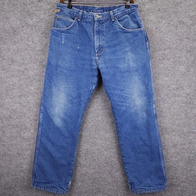 Pantalones de mezclilla para hombre Wrangler azul forro de franela invierno clima frío Foto 1 de 4
