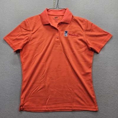 Carowinds UltraClub Women's Small Orange Short Sleeve Employee Polo Shirt - Image 1 of 4