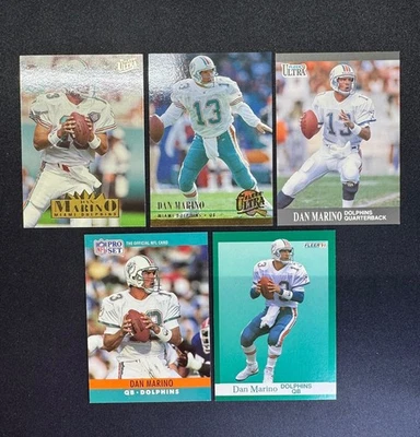 (5) Dan Marino Fleer Ultra #178 #88 NFL Pro Set Miami Dolphins Foto 1 de 2
