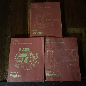Ford ~ 1974 Car Shop Manual ~ Set ~ Volumes 1 through 3 ~ Paperback - Picture 1 of 3