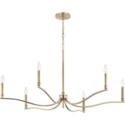 Lámpara de araña Kichler Lighting 52696CPZ Malene Champagne Bronce Foto 1 de 4