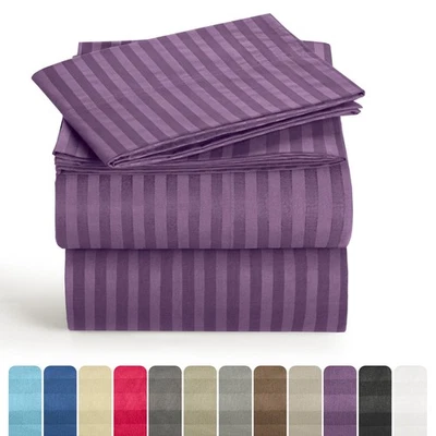 Juego de sábanas de 4 piezas bolsillo profundo serie 1800 sábanas de hotel microfibra confort Foto 1 de 4