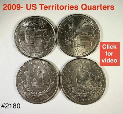 2009 U.S. Territories Quarters • Lot of 4 • Puerto Rico DC N. Mariana - Image 1 of 2
