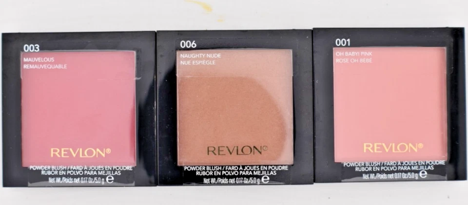 3X Revlon Powder Blush - #001  Oh Baby! Pink #003 Mauvelous # 006 Naughty Nude  - Image 1 of 2