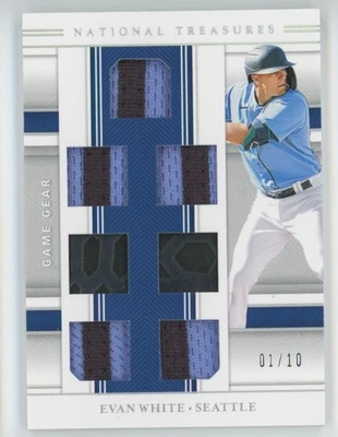 Evan White 2020 Panini National Treasures Game Gear /10 Jersey #GGMS-EW Seattle - Image 1 of 2