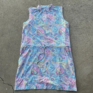 Ibkul Drawstring Dress Mariel Print Size XL UPF Summer Golf - Picture 1 of 5