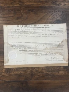 James Buchanan Presidente de los Estados Unidos Autógrafo Firmado Original 1859 Land Grant - Imagen 1 de 15