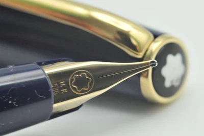 Pluma Estilográfica Montblanc Generation De Colección 14K Plumín Mediano Azul Marino Excelente W11056 Foto 1 de 4