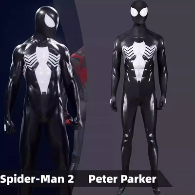 Spider-Man 2 Peter Parker Simbionte Mono Disfraz Disfraz Traje Negro Halloween Foto 1 de 4