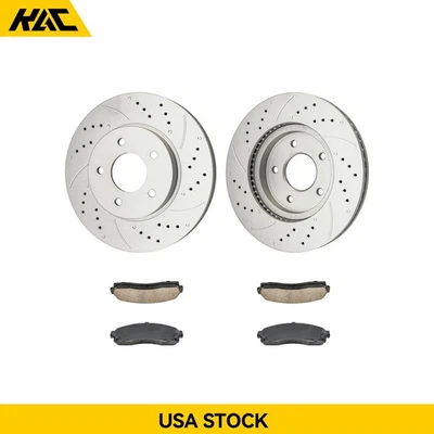 Front Drilled Brake Rotors + Brake Pads For 2002 - 2007 Saturn Vue Foto 1 de 4