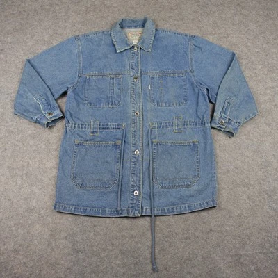 Chaqueta de mezclilla azul Jean vintage para hombre grande azul ropa de trabajo utilitaria abrigo de tareas años 90 Foto 1 de 4