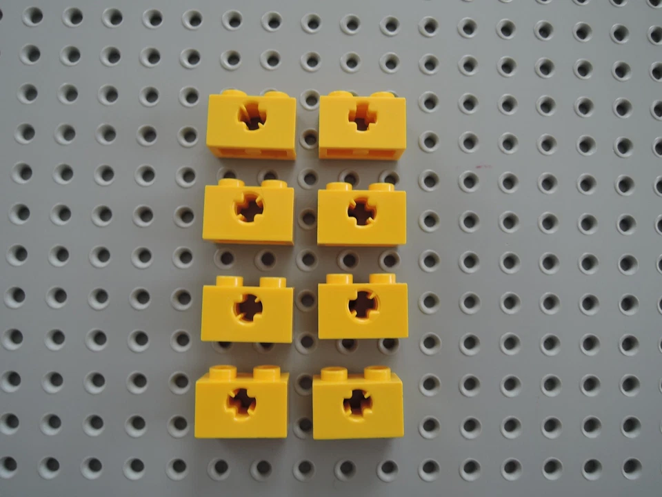 LEGO 8 x Technic Stein 32064B  1x2 gelb mit Kreuzloch Achse  B - Bild 1 von 1