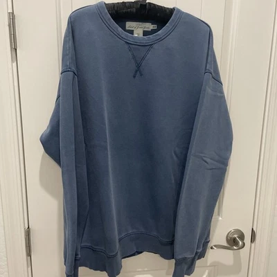 Etiqueta H&M de productos graduados L.O.G.G. Sudadera azul look lavado ajuste relajado XL Foto 1 de 4
