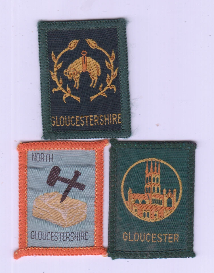 Boy Scout Badges GLOUCESTERSHIRE + Ext N GLOUCESTERSHIRE + GLOUCESTER  Districts - Image 1 of 1