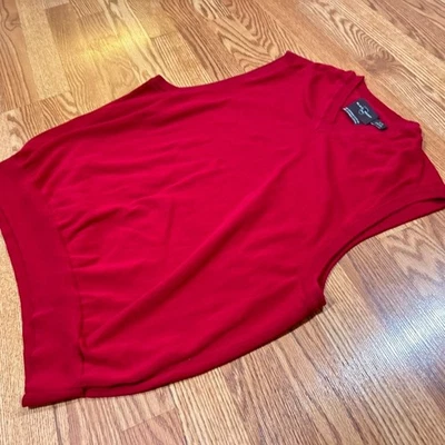 Negro y Marrón 1826 Hombres XL Rojo Suéter Chaleco Vacaciones Navidad 100% Algodón Supima Foto 1 de 4