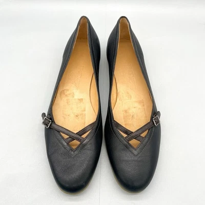 Salvatore Ferragamo Mujer 10 2A Mary Jane Ballet Zapatos Planos Cuero Negro Foto 1 de 4
