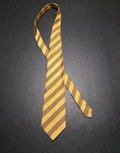 Jos. A. Corbata de banco para hombre 59L 4W seda italiana dorada marrón rayas anchas - Imagen 1 de 14