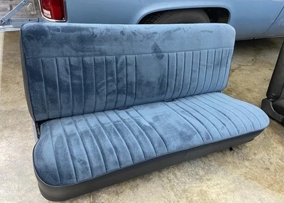 Cubierta de asiento de camión Chevy 1973-1987 de alta calidad “AZUL” terciopelo C10, tapicería. Foto 1 de 2