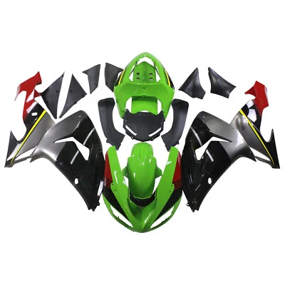 Kit de carenado rojo verde negro para Kawasaki Ninja ZX10R 2006 2007 carrocería de plástico Foto 1 de 4