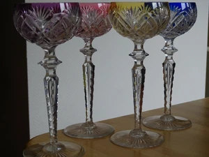 ANTIQUE FOUR WINE ROEMER GLASSES CRYSTAL VAL ST LAMBERT