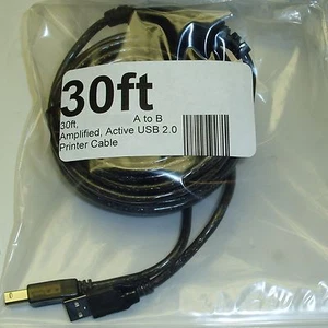 30ft Active/Amplified USB 2.0 A~B Printer/Device extra long Cable/Cord/Wire{AB - Picture 1 of 2