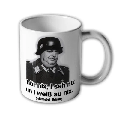 ALFASHIRT Taza sargento Schultz una jaula llena de héroes TV culto humor cita #30577