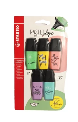 STABILO BOSS MINI Textmarker - 2+5 mm - Pastellove - 5 Stück - Bild 1 von 3