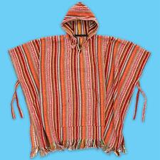 Poncho Hooded Cotton Woven Unisex Adults Warm Cold Dip Robe Blood Orange