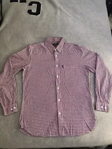 Farhi by Nicole Farhi Men's Shirt Long Sleeved Blue Red White Check Size M Vgc - Picture 1 of 5