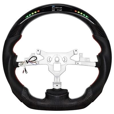 For Chevrolet Corvette C6 Z06 ZR1 2006-2011 Carbon Fiber LED Steering Wheel — 第 1/4 张图片
