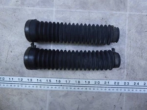 1981 Suzuki TS100 Enduro S961) left right front fork gaiter boots set w/ clamps - Picture 1 of 12