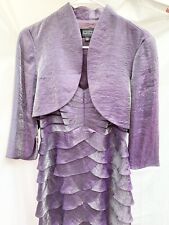 Adrianna Papell Evening Formal Prom Gown Jacket 2 pc Shimmery Purple Size 4 NWOT