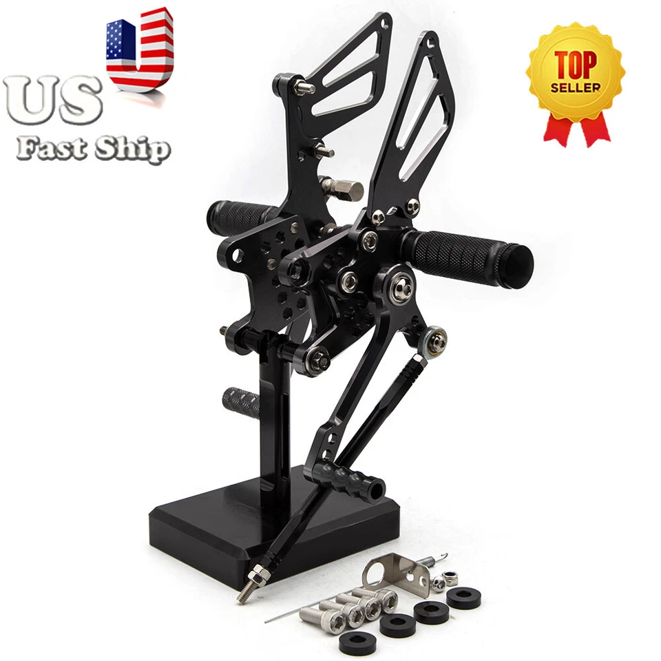 Compatível com Suzuki GSXR750 GP Shift 1996-2005 CNC preto conjunto traseiro pedal de pegadas - Imagem 1 de 4