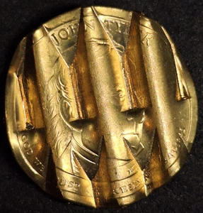 RARE 2009-D Uncirc. John Tyler Mint Cancelled / Waffled Presidential $1 Error - Picture 1 of 3