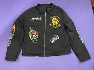 Shein Jacket Black Jacket Womens M Zip Up Cropped Light Positive Attitude - Picture 1 of 12