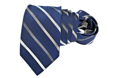 BREUER MEN'S TIE NAVY BLUE/STRIPED Width: 3.25" Length: 59" - Image 1 of 3