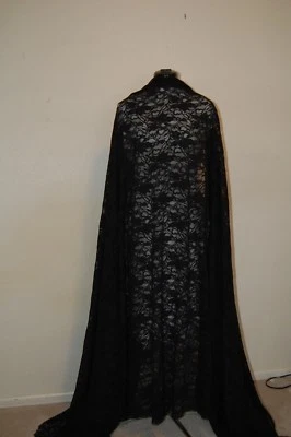 美丽花卉心形黑色蕾丝面料 — 第 1/4 张图片