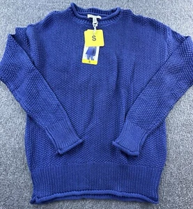 Jessica Simpson Sweater Women's Small Blue Waffle Knit Pullover Round Neck NEW - Picture 1 of 14
