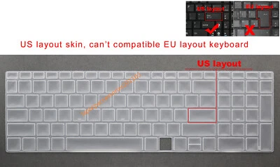 US Keyboard Skin Cover for HP Envy 15-ed 15m-ed 15-ee 15m-ee 17-cg 17-ch 17m-ch - Image 1 of 4