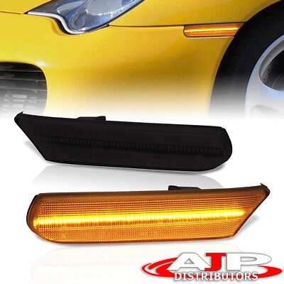 Smoked Amber Front LED Sidemarkers Light For 1997-2004 Porsche 911 / Boxster 986 Foto 1 de 4